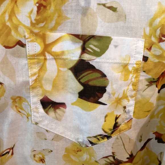 ❤️🔥5/20$ TRADITION💫 Women’s White/Yellow Floral Print Button-Up Collar Shirt - Picture 6 of 11